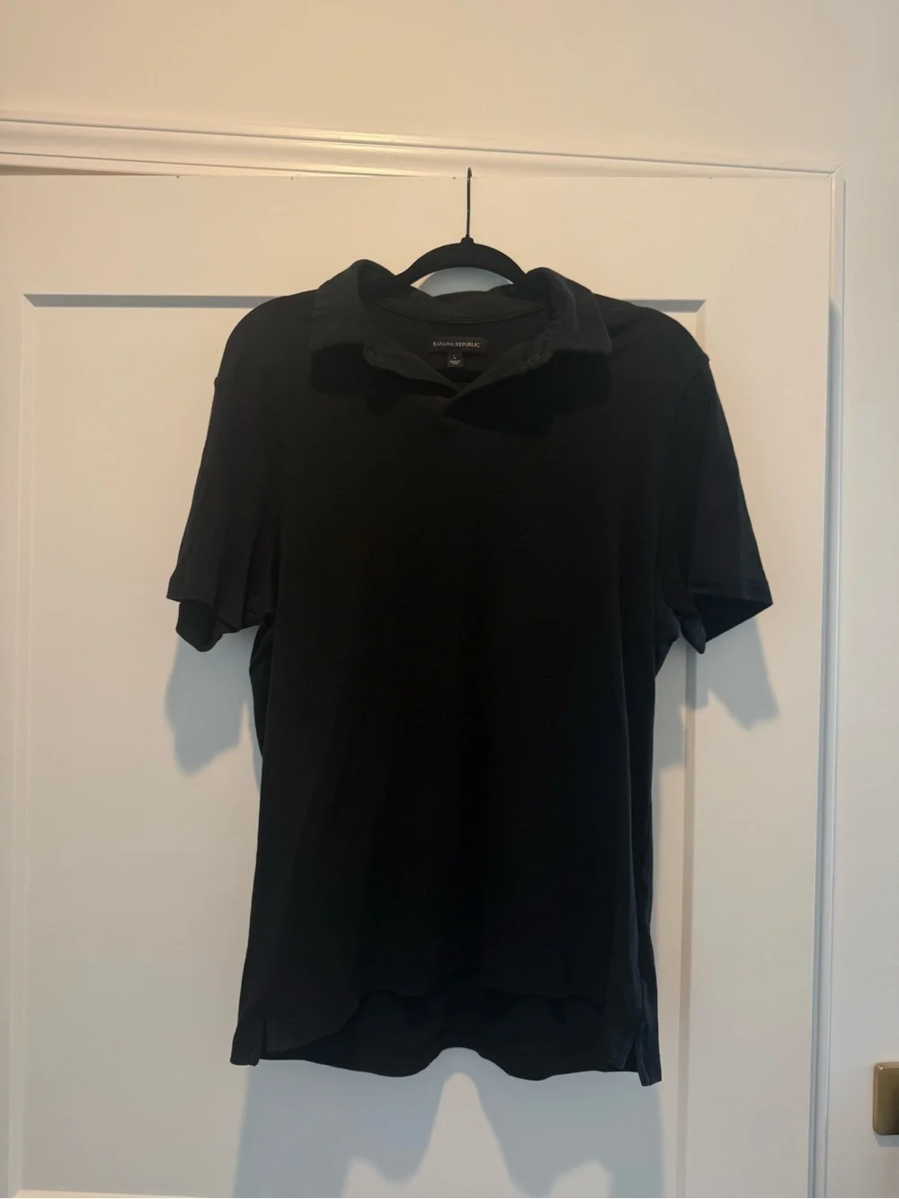 Banana Republic Black Short-Sleeve Polo